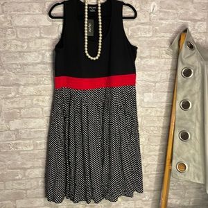 City Chic Black/Red Contrast Spot Dress woman’s size 18
